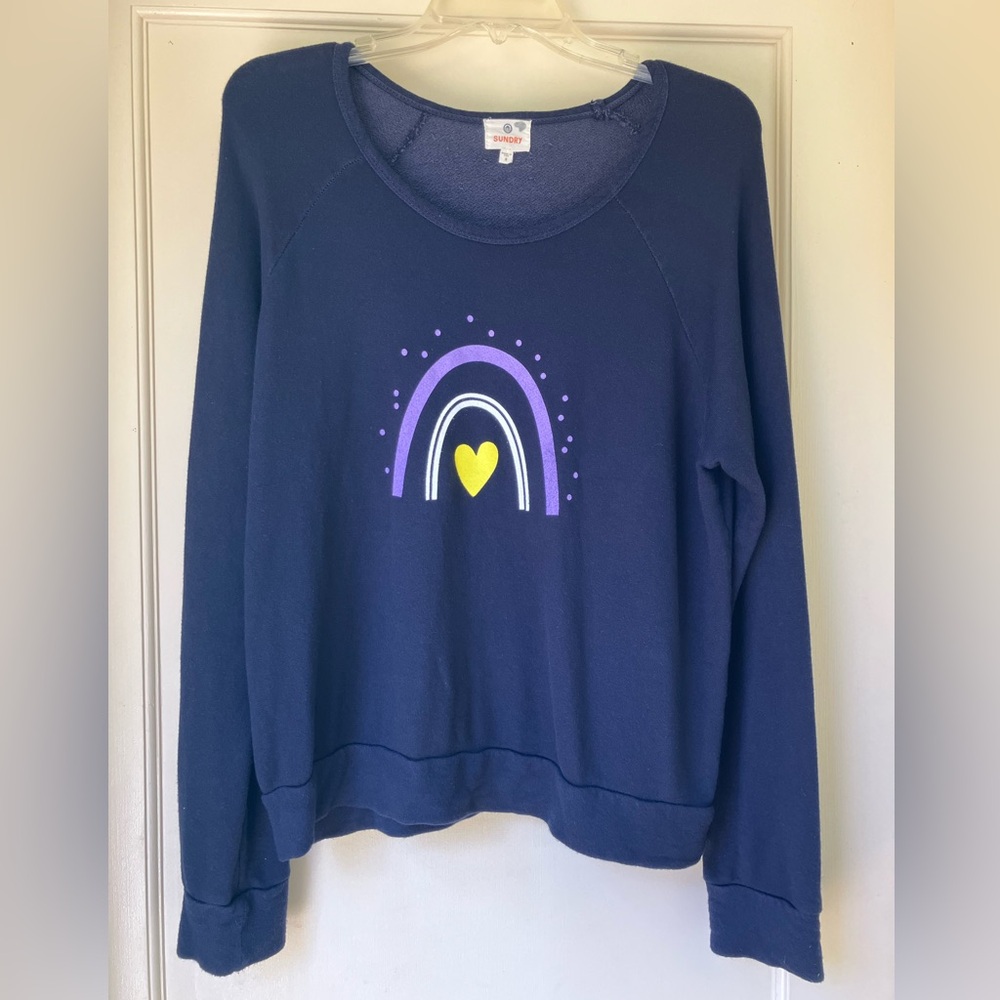 Sundry Rainbow Heart Sweatshirt Size 2/M